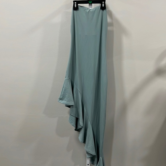 Susana Monaco tube asymmetrical ruffle dress celadon - Picture 3 of 7